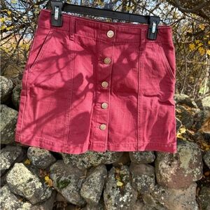 Forever 21 Burgundy Denim Skirt